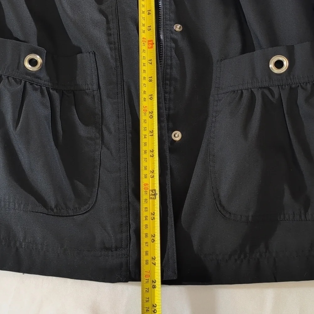 London Fog Hooded Front Zip & Snap Coat Size M